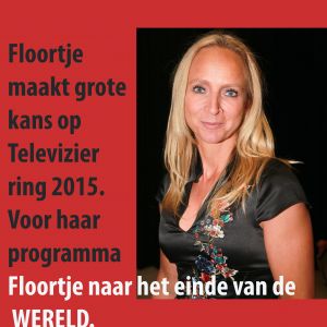 26-02-2015 SHOWBIZZ; FLOORTJE STRAKS TROTS OP HAAR NIEUWE RING?. Ze is in de race voor de TELEVIZIERRING 2015 voor haar programma Floortje naar het einde van de wereld.
foto: Albert den Iseger