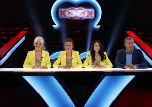 30-06-2015 SHOWBIZZ; K3 ZOEKT NIEUWE K3. Josje Huisman, Kristel Verbeke,Karen Damen en opperbaas Gert Verhulst zoeken een nieuwe K3. Het wordt een nieuw SBS programma met Gerard Joling en Niels Destadsbader.
foto: Albert den Iseger