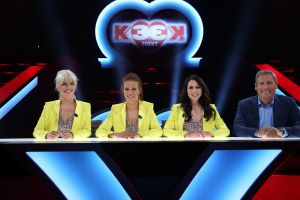 30-06-2015 SHOWBIZZ; K3 ZOEKT NIEUWE K3. Josje Huisman, Kristel Verbeke,Karen Damen en opperbaas Gert Verhulst zoeken een nieuwe K3. Het wordt een nieuw SBS programma met Gerard Joling en Niels Destadsbader.
foto: Albert den Iseger