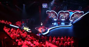 30-06-2015 SHOWBIZZ; K3 ZOEKT NIEUWE K3. Josje Huisman, Kristel Verbeke,Karen Damen en opperbaas Gert Verhulst zoeken een nieuwe K3. Het wordt een nieuw SBS programma met Gerard Joling en Niels Destadsbader.
foto: Albert den Iseger