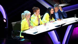 30-06-2015 SHOWBIZZ; K3 ZOEKT NIEUWE K3. Josje Huisman, Kristel Verbeke,Karen Damen en opperbaas Gert Verhulst zoeken een nieuwe K3. Het wordt een nieuw SBS programma met Gerard Joling en Niels Destadsbader.
foto: Albert den Iseger