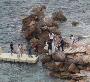 26-06-2016 SHOWBIZZ; NICK SCHILDER TROUWDE ZIJN KRISTEN OP ZONNIG IBIZA. De mooiste dag uit ons leven zo vertelde Nick aan de paar PERS mensen die aanwezig waren op de door hun gekozen een sombere foto lokatie. foto: Albert den Iseger