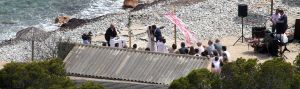 26-06-2016 SHOWBIZZ; NICK SCHILDER TROUWDE ZIJN KRISTEN OP ZONNIG IBIZA. De mooiste dag uit ons leven zo vertelde Nick aan de paar PERS mensen die aanwezig waren op de door hun gekozen een sombere foto lokatie. foto: Albert den Iseger