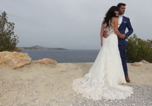 26-06-2016 SHOWBIZZ; NICK SCHILDER TROUWDE ZIJN KRISTEN OP ZONNIG IBIZA. De mooiste dag uit ons leven zo vertelde Nick aan de paar PERS mensen die aanwezig waren op de door hun gekozen een sombere foto lokatie. foto: Albert den Iseger