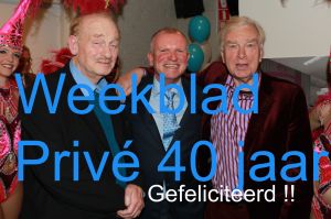 20-03-2017 SHOWBIZZ; WEEKBLAD PRIVE BESTAAT VANDAAG 40 JAAR. De 3 grote achter Weekblad Prive zijn Willem Smit- Henk van der Meijden en Evert  Santegoeds.
Al 40 jaar al DE BESTE DE GROOTSTE EN EN MOOISTE.
foto; albert den iseger