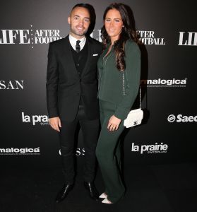 15-11-2014 SHOWBIZZ; LIFE AFTER FOOTBALL FASHION PLAYER AWARD 2014. Genomineerd waren NIGEL DE JONG-ELJERO ELIA EN RUUD BOYMANS. NIgel de Jong won de award en werd direct gefeliciteerd door zijn beeldschone vrouw Winonah de Jong. Het feest duurde tot 5 uur in de morgen. De lokatie HARBOUR CLUB AMSTERDAM.
foto: Albert den Iseger